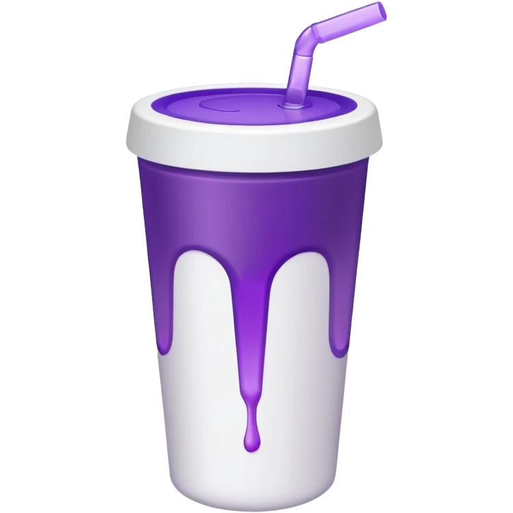 ios styrofoam cup.  purple liquid inside (no straw) (no face) emoji