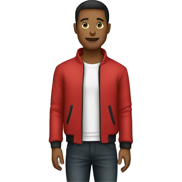 Red t-shirt, black jacket, clothing, apparel emoji