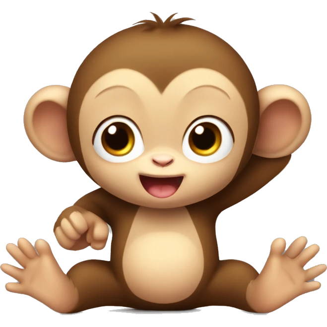 Cute baby monkey with arms open for a hug emoji