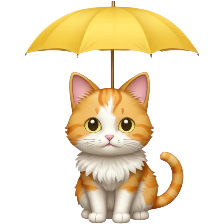 Cat with yellow umbrella emoji