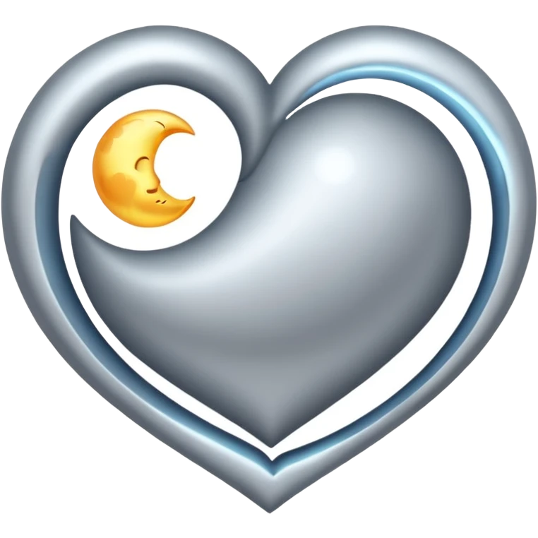 heart with a moon motif emoji