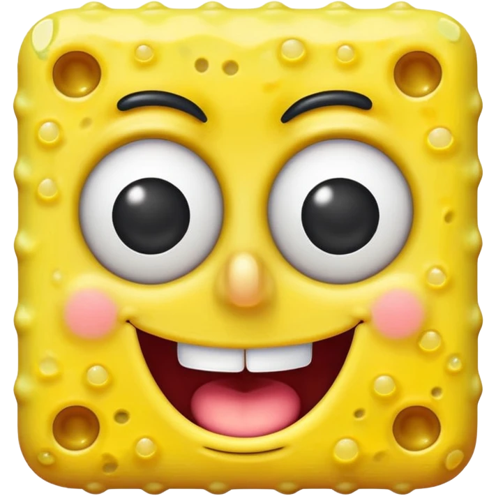 Spongebob Squarepants, cartoon style, bright colors, cheerful expression emoji