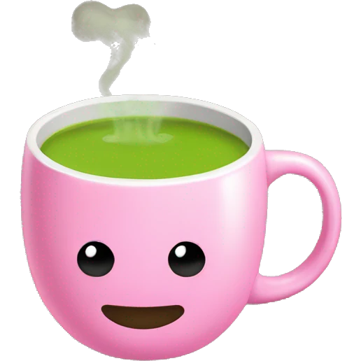 Hot Matcha in a pink mug emoji