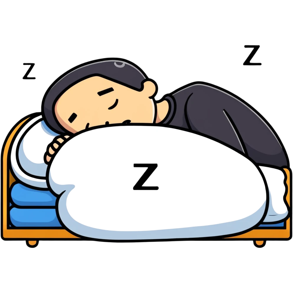 sleeping man with ZZZ symbols emoji