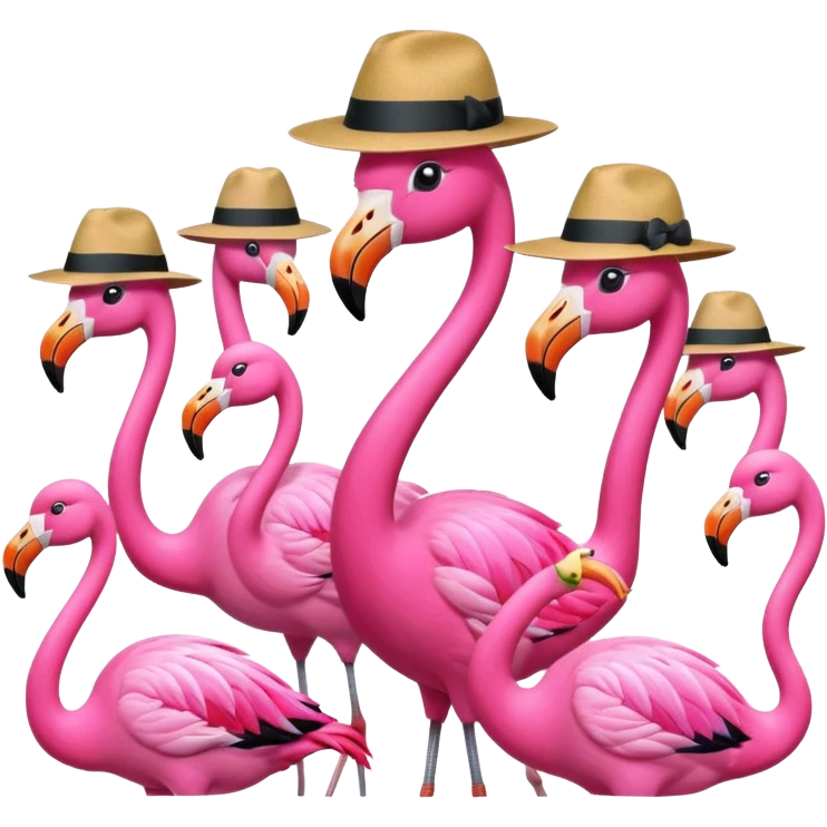 Fedora Flamingos emoji