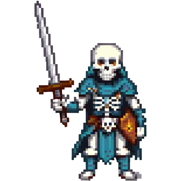 skeleton warrior with a sword emoji