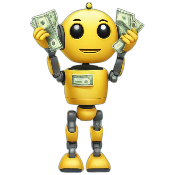 ROBOT WITH MONEY IN HIS HANDS emoji