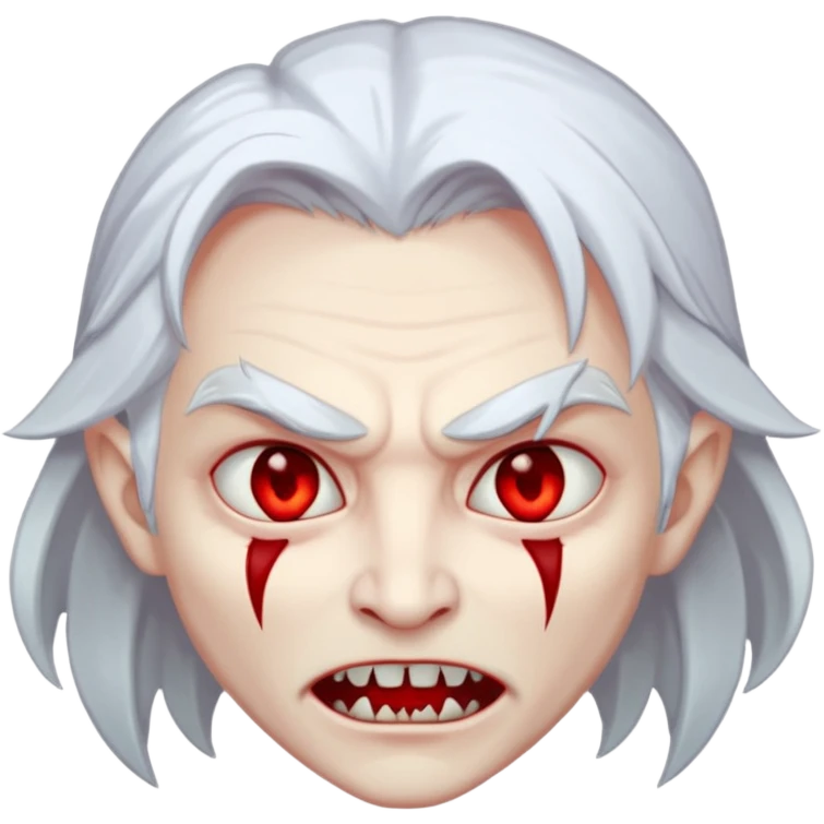 vampire with red eyes and white hair emoji