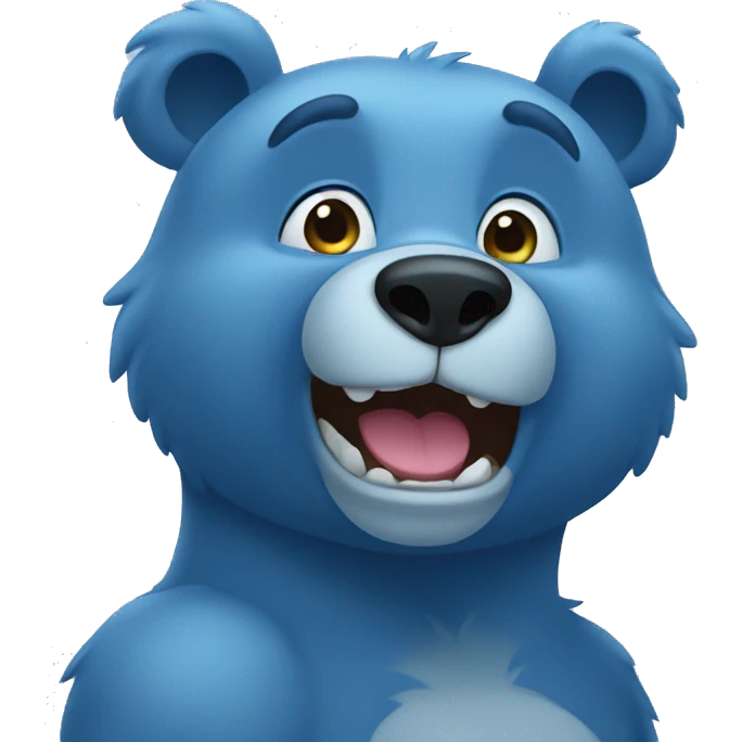 Blue bear making an amazing face  emoji