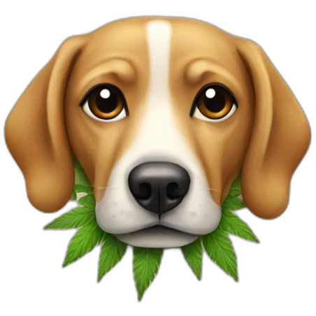 Dog cannabis emoji