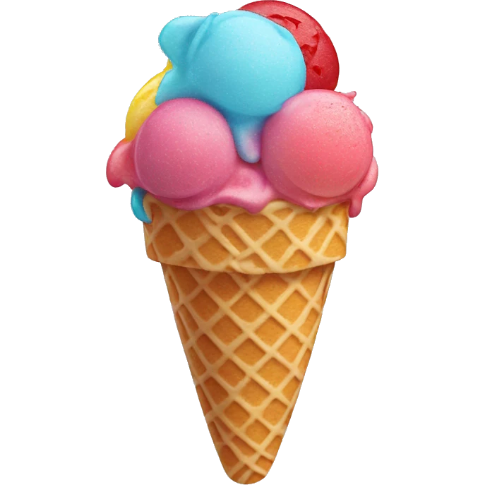Tall ice cream with gummy bears emoji