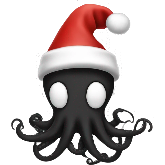 black tentacles santa hat emoji