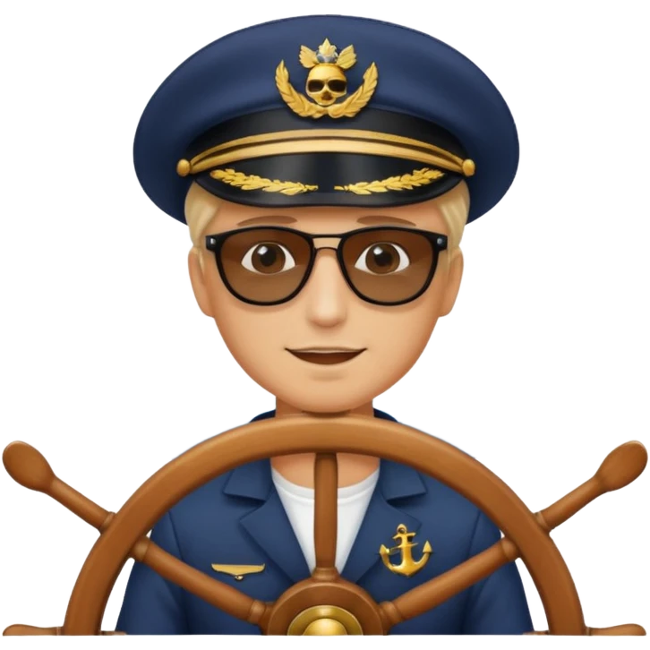 person at sailing boat wheel, emoji