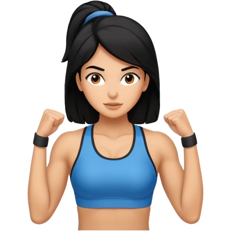 fitness woman black hair spanish pretty emoji