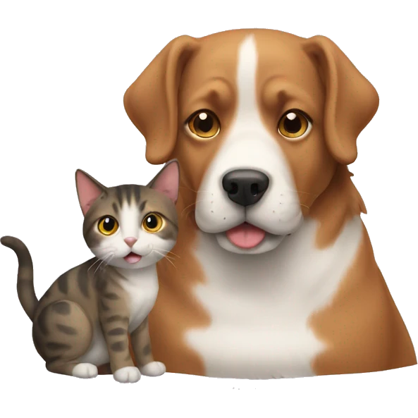 Dog with cat emoji