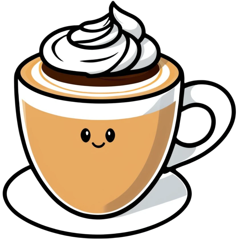 latte art in coffee cup emoji