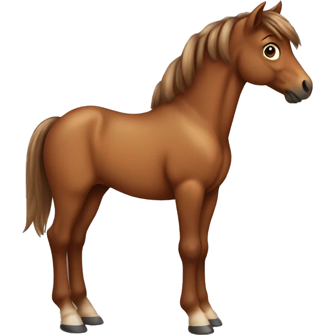extremely cute full body BROWN baby horse emoji