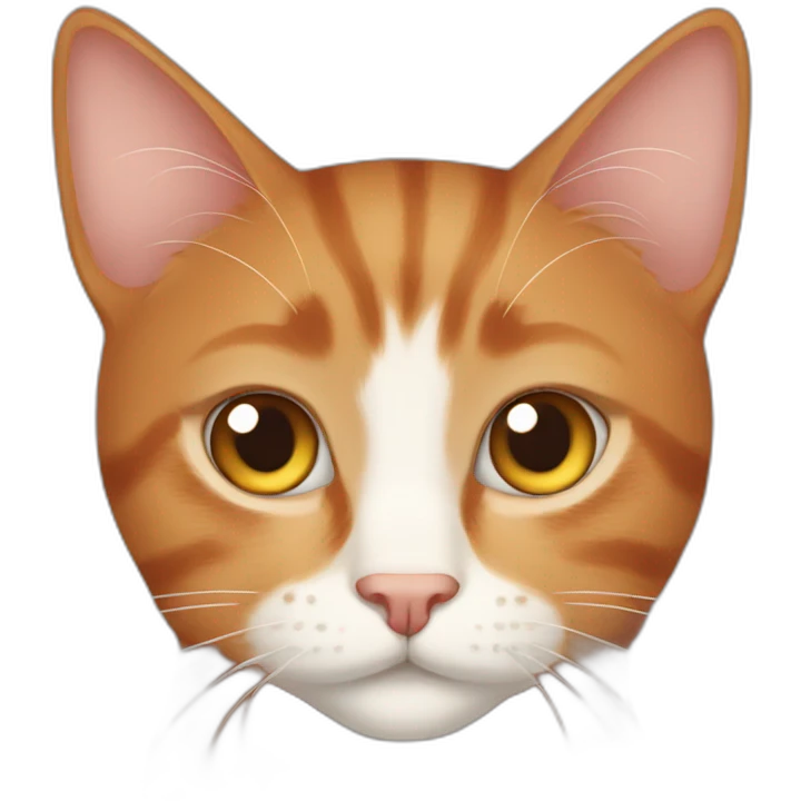 a red-haired cat with white and light brown eyes emoji