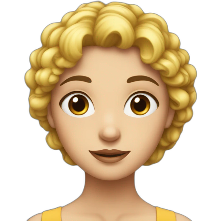 Fille yeux bleus et cheveux châtains  emoji
