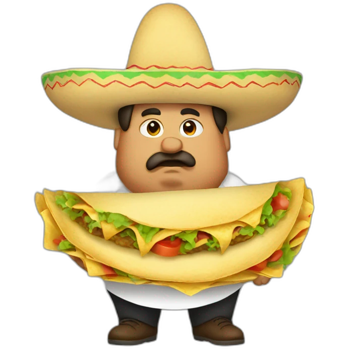 Fat mexican taco eater emoji