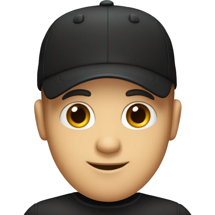 baldman with a black cap raising hand emoji