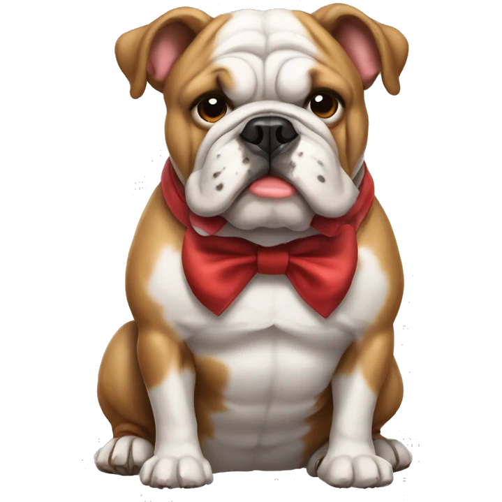 Bulldog with bow  emoji