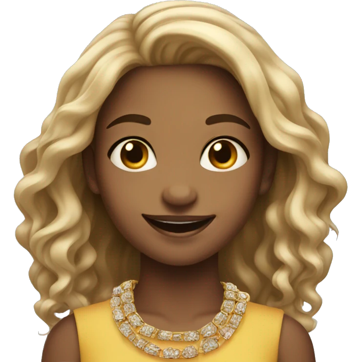 smiling girl with jewelry emoji