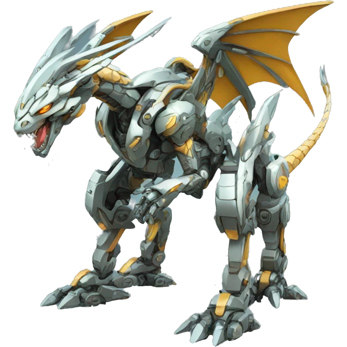 futuristic mecha Dragon full body emoji