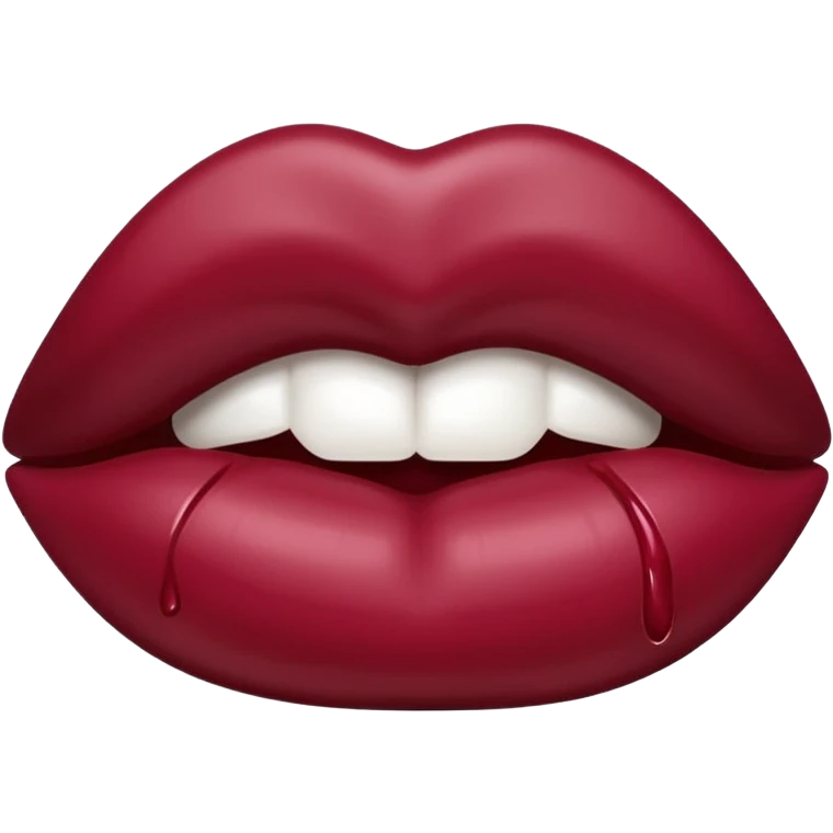 A burgundy-colored lipstick kiss mark. emoji