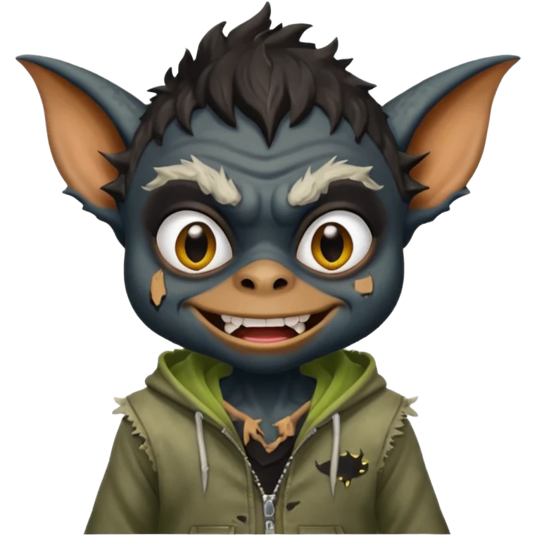 Gremlin with black skin emoji