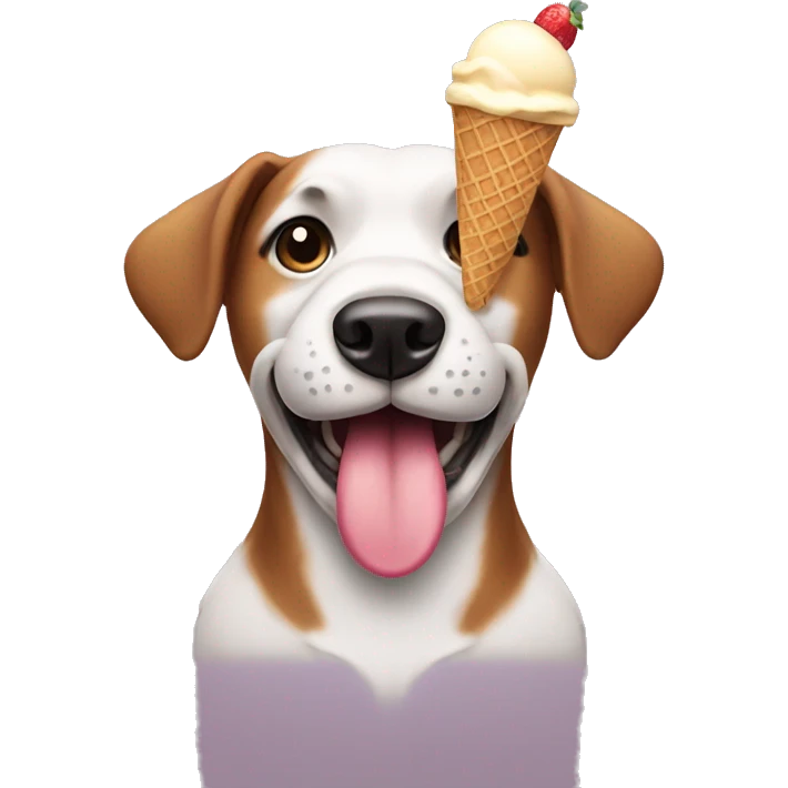 dog with ice cream emoji