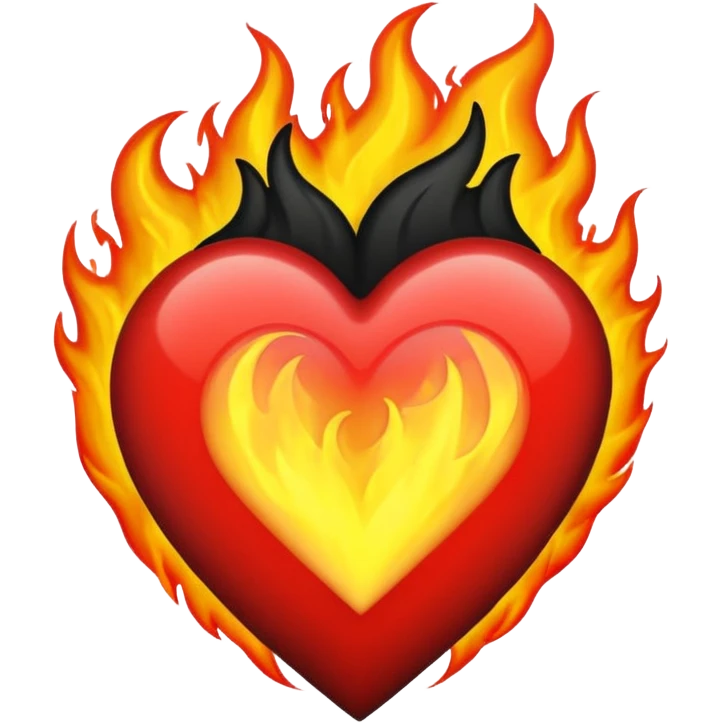 I want the emoji to be the heart on fire but make the heart black emoji