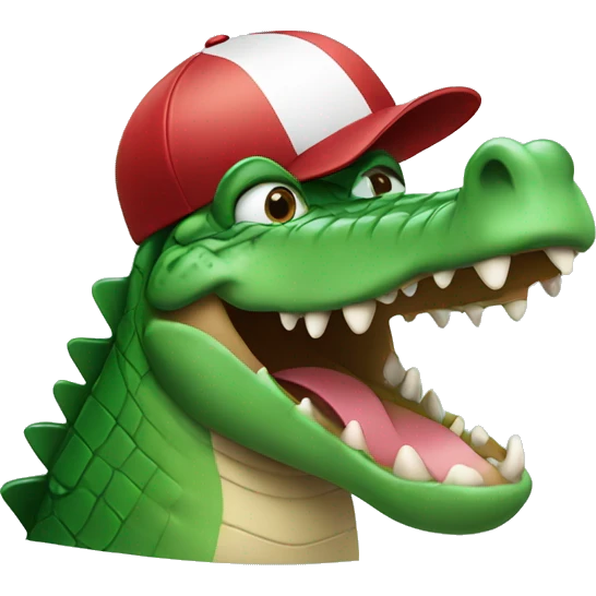 A crocodile wearing a football hat emoji