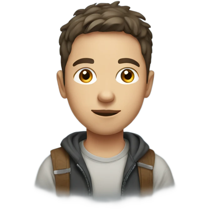 casual indoor portrait of boy emoji