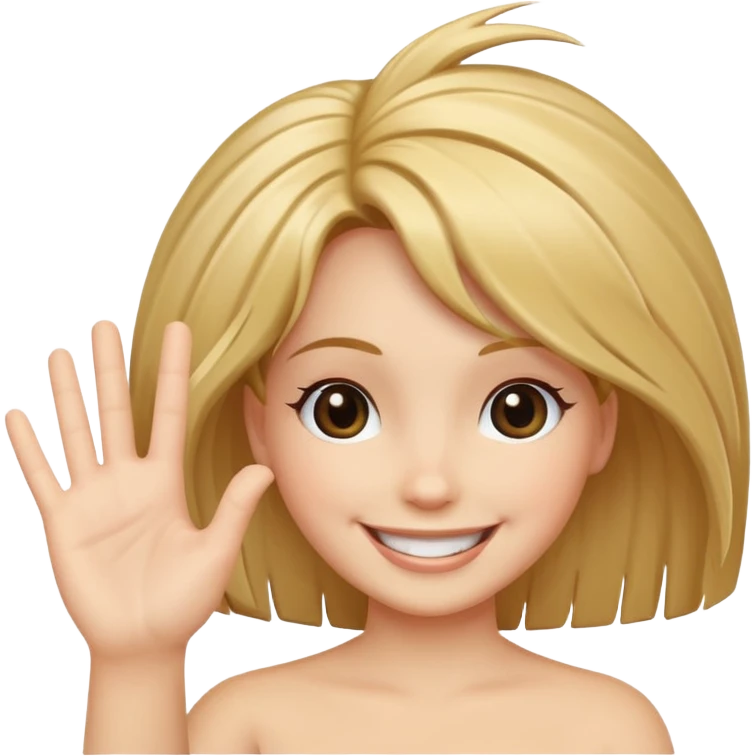 A palm with women's hair and face saying Hi, Matt! emoji