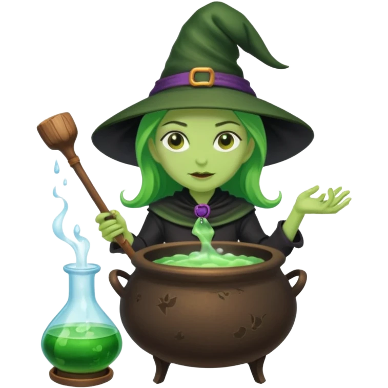 green witch cooking potion emoji