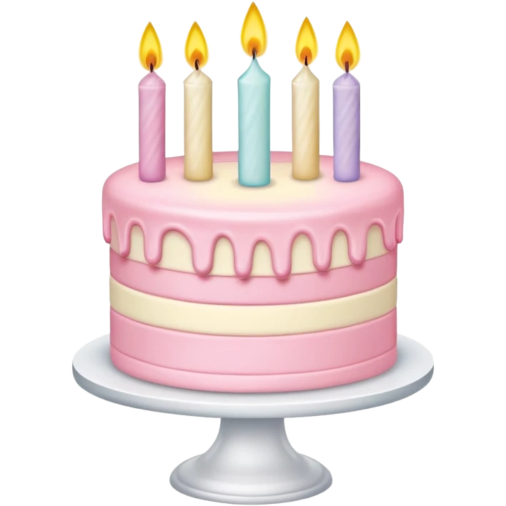 pastel pink birthday cake emoji