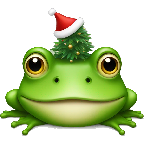 A frog with Christmas tree  emoji