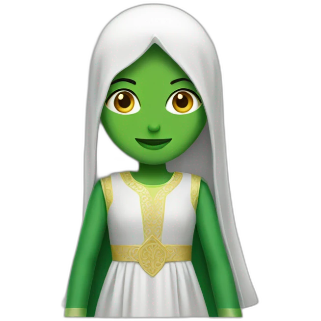 Android logo wearing a Saudi dress emoji
