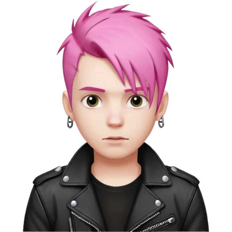 Punk man, pink hair emoji