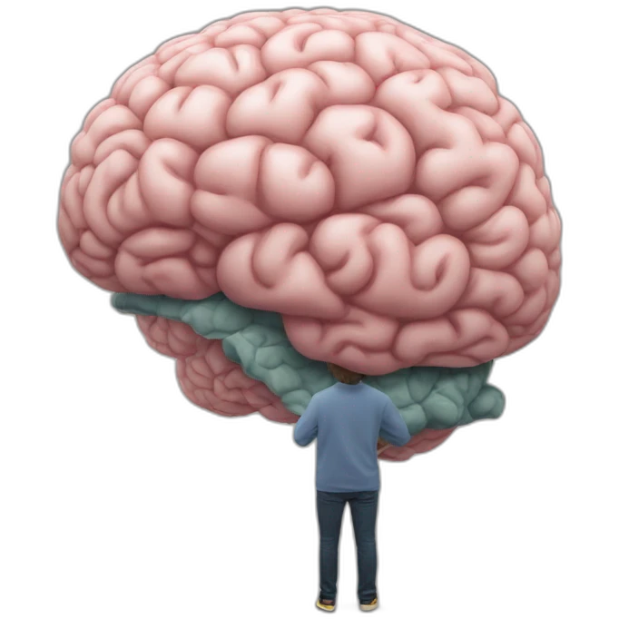 Humongous brain on a small person  emoji