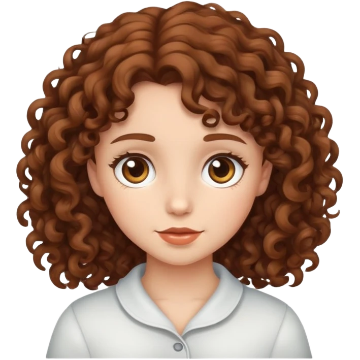 a girl with brown curly hair emoji