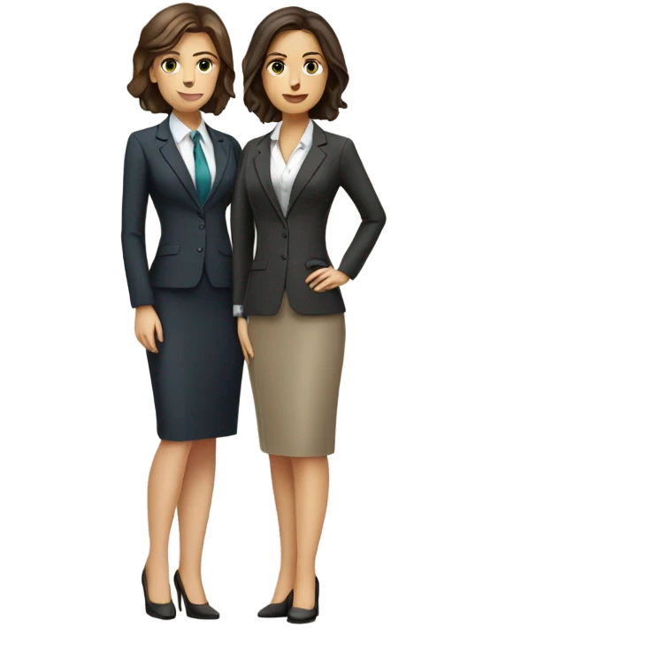 businesswomantwo caucasian brunette girls emoji