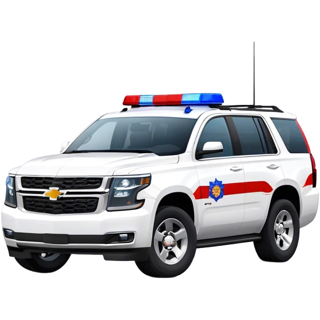 Emergency Response SUV - Chevrolet Tahoe (Model Year: 2021) (Iconic colour: White with red/blue sirens) emoji