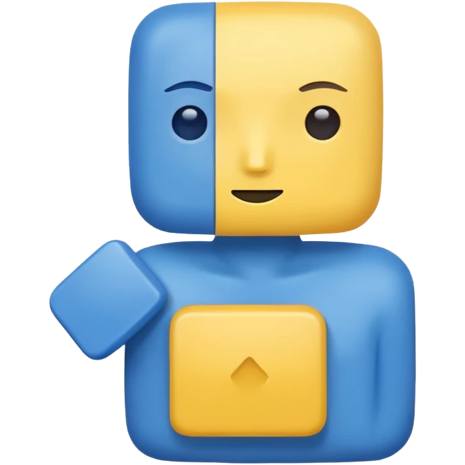 Toy: yellow square head  blue square troso   emoji