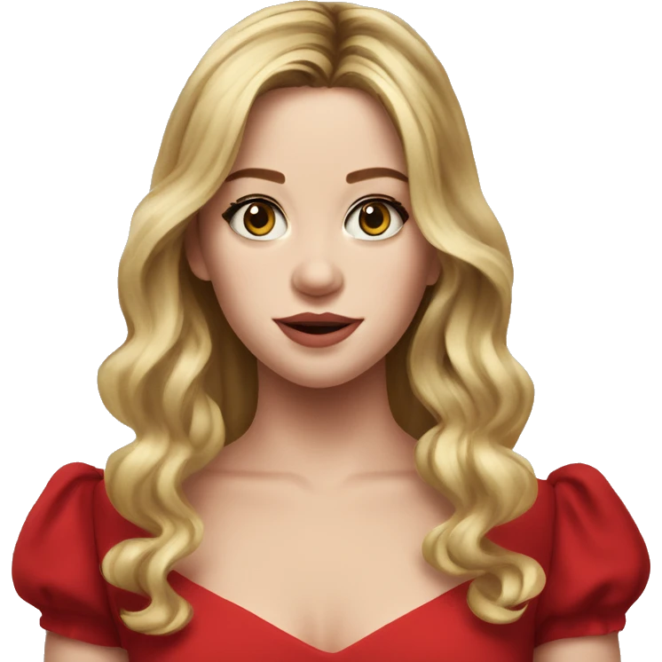 Sydney Sweeney in red dress aplauding emoji