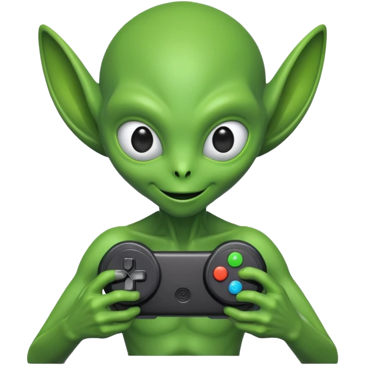 alien with joy stick emoji
