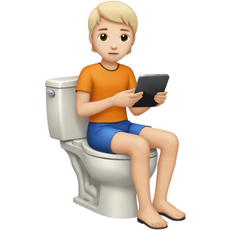 Pooping on a toilet emoji