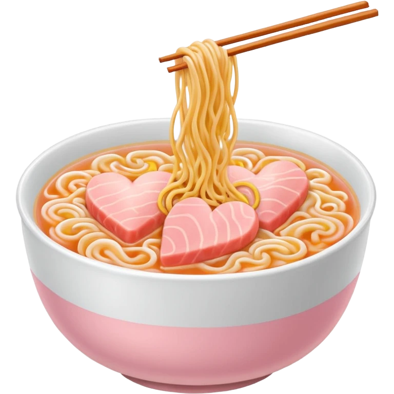 Light pink heart 🍜 emoji