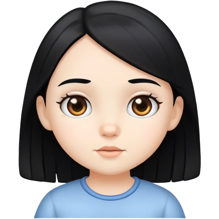 White Little girl with black hair  emoji